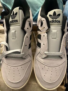 adidas Rivalry Low J. White, Grey & Black Suede Low-Top Sneakers